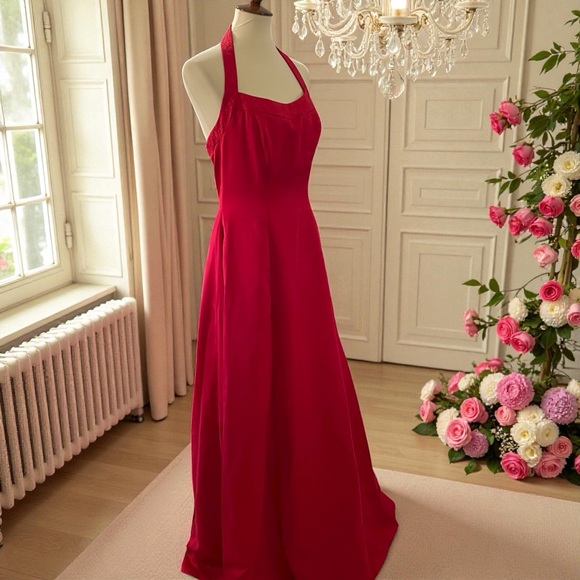 Mori Lee Red Gown Size 11/12‎ Embroidery Trim - Picture 6 of 13